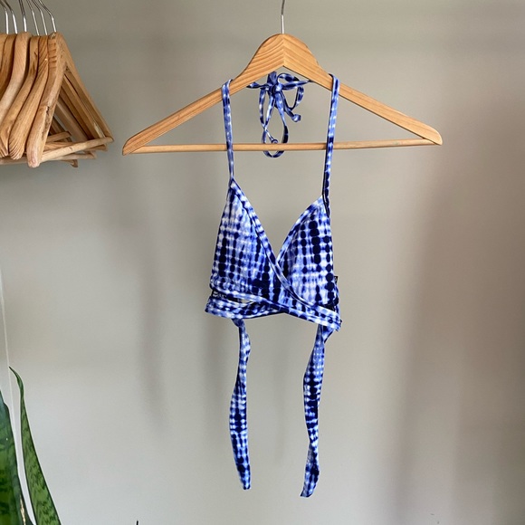Blue Reversible Bikini Top - La Vie en Rose S - Picture 1 of 7